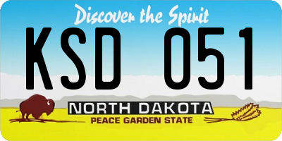 ND license plate KSD051