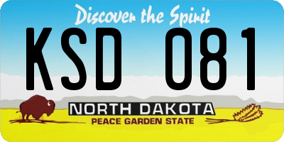 ND license plate KSD081