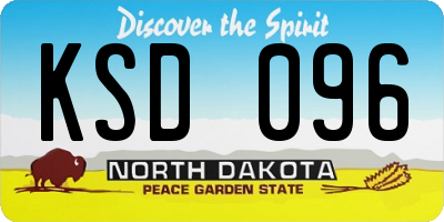 ND license plate KSD096