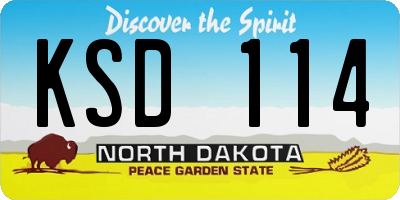 ND license plate KSD114