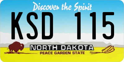 ND license plate KSD115