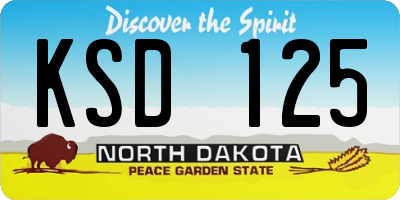 ND license plate KSD125