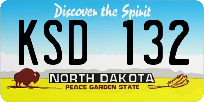 ND license plate KSD132