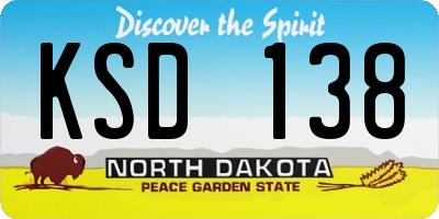 ND license plate KSD138
