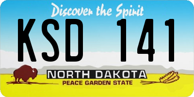 ND license plate KSD141