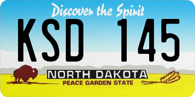 ND license plate KSD145