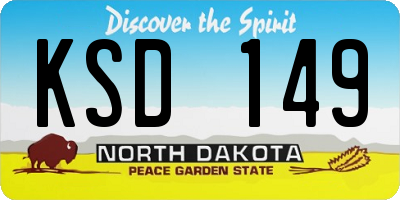 ND license plate KSD149
