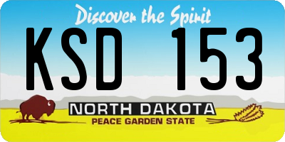 ND license plate KSD153