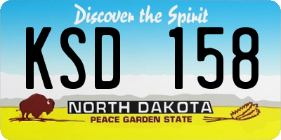 ND license plate KSD158