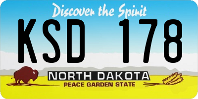 ND license plate KSD178
