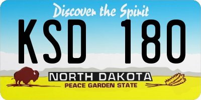 ND license plate KSD180