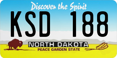 ND license plate KSD188