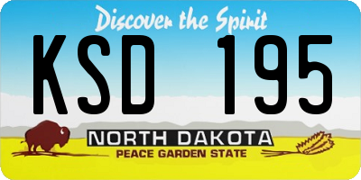ND license plate KSD195