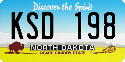 ND license plate KSD198