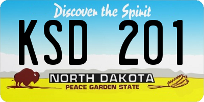 ND license plate KSD201