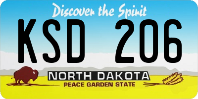 ND license plate KSD206