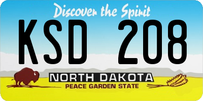 ND license plate KSD208
