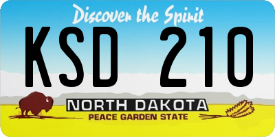 ND license plate KSD210
