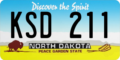 ND license plate KSD211