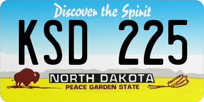ND license plate KSD225