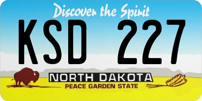 ND license plate KSD227