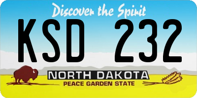 ND license plate KSD232