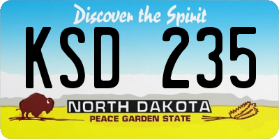 ND license plate KSD235
