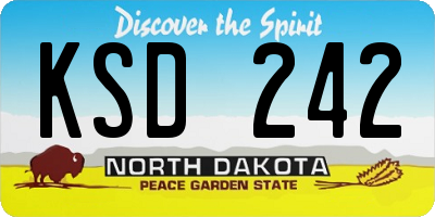 ND license plate KSD242