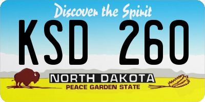 ND license plate KSD260