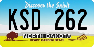ND license plate KSD262