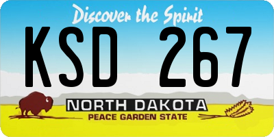 ND license plate KSD267