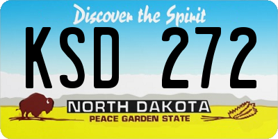 ND license plate KSD272