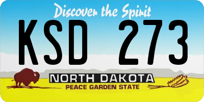 ND license plate KSD273