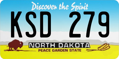 ND license plate KSD279