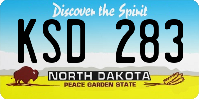 ND license plate KSD283