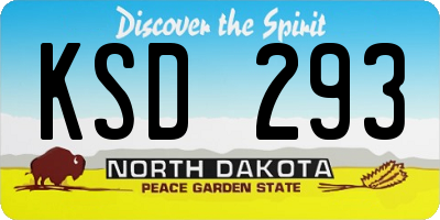 ND license plate KSD293