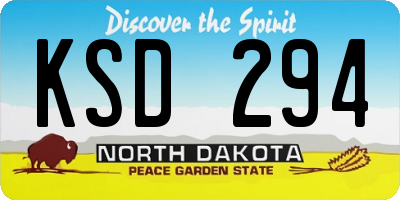 ND license plate KSD294