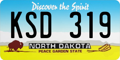 ND license plate KSD319