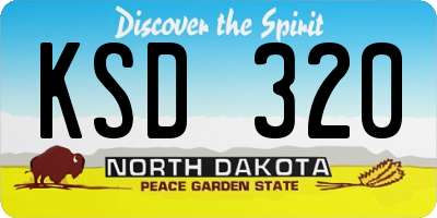 ND license plate KSD320