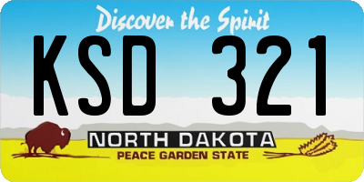 ND license plate KSD321