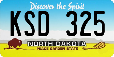 ND license plate KSD325