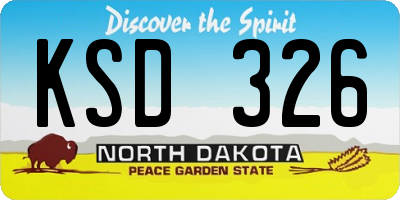 ND license plate KSD326