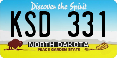 ND license plate KSD331