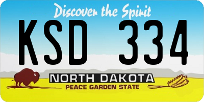 ND license plate KSD334