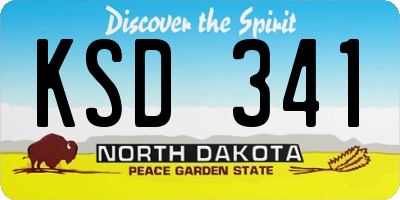 ND license plate KSD341
