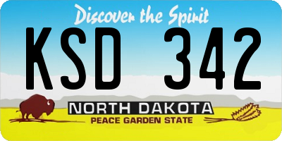 ND license plate KSD342