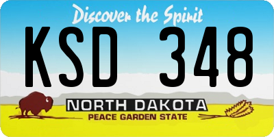 ND license plate KSD348