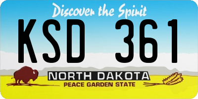 ND license plate KSD361
