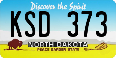 ND license plate KSD373