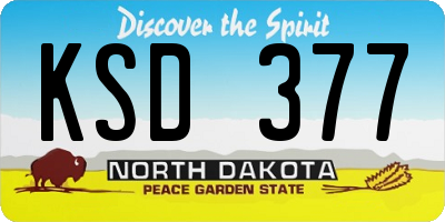 ND license plate KSD377